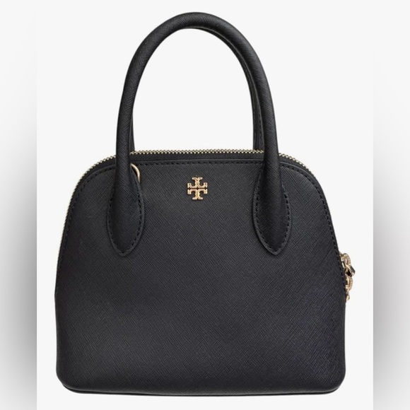 Tory Burch Emerson Mini Dome Satchel Crossbody – Black Saffiano Leather NWT - Picture 12 of 13